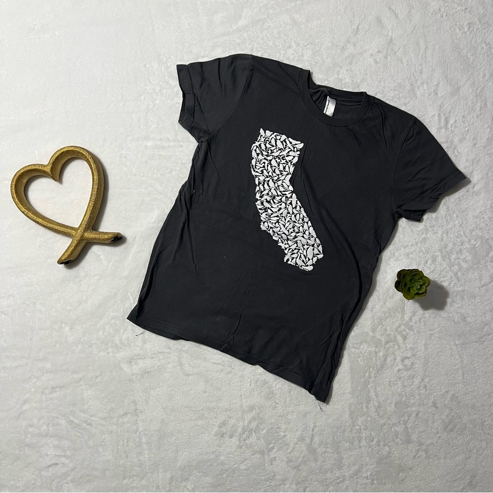 American Apparel Black Short Sleeve Tee with California Graphic